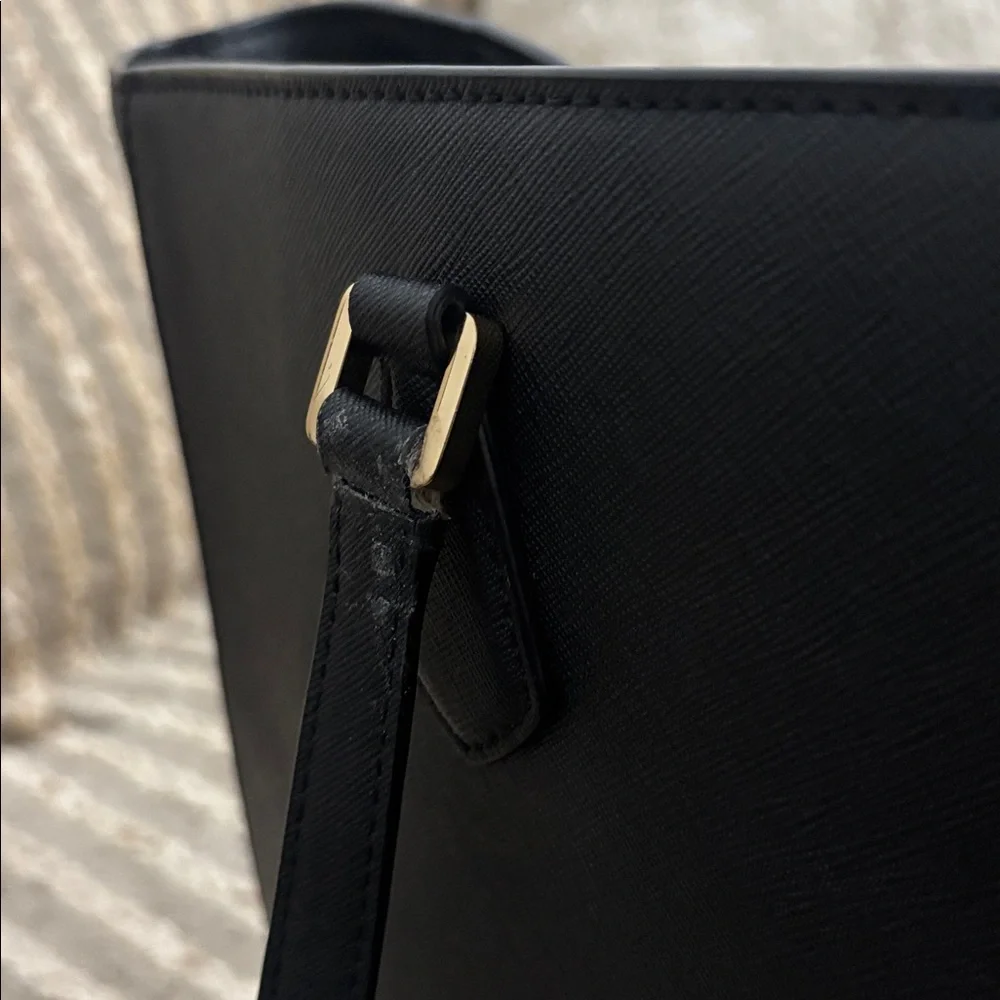 Tory‎ Burch Large Robinson Black Leather Tote Shoulder Bag